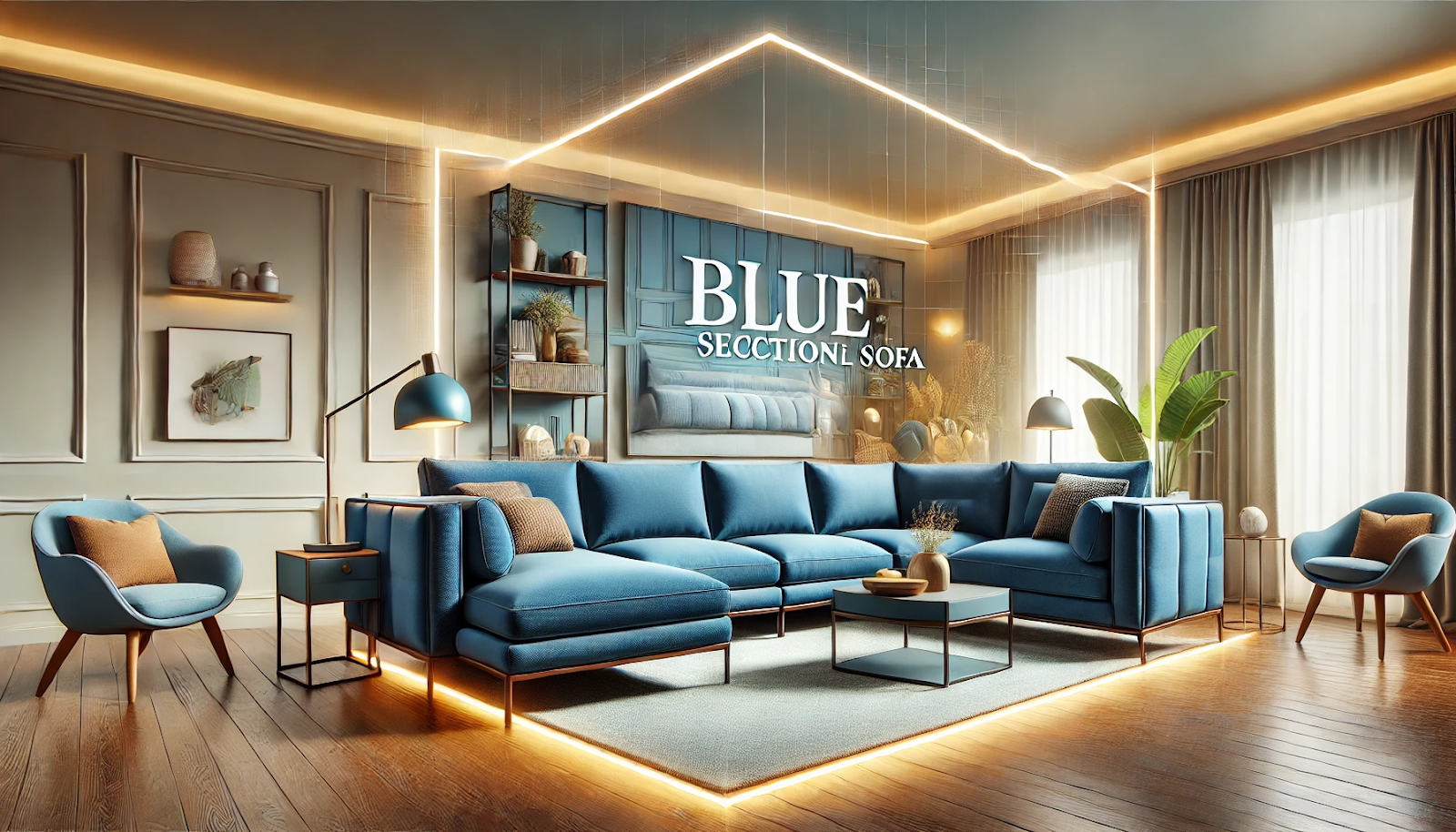 blue sectional sofa