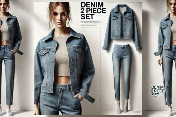 denim 2 piece set