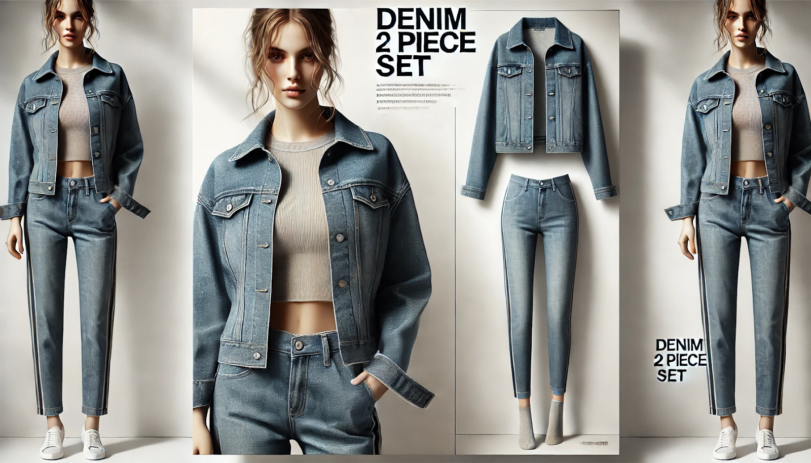 denim 2 piece set